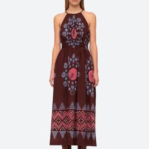 Sea New York Yana Brown and Pink Maxi/Midi Dress XS